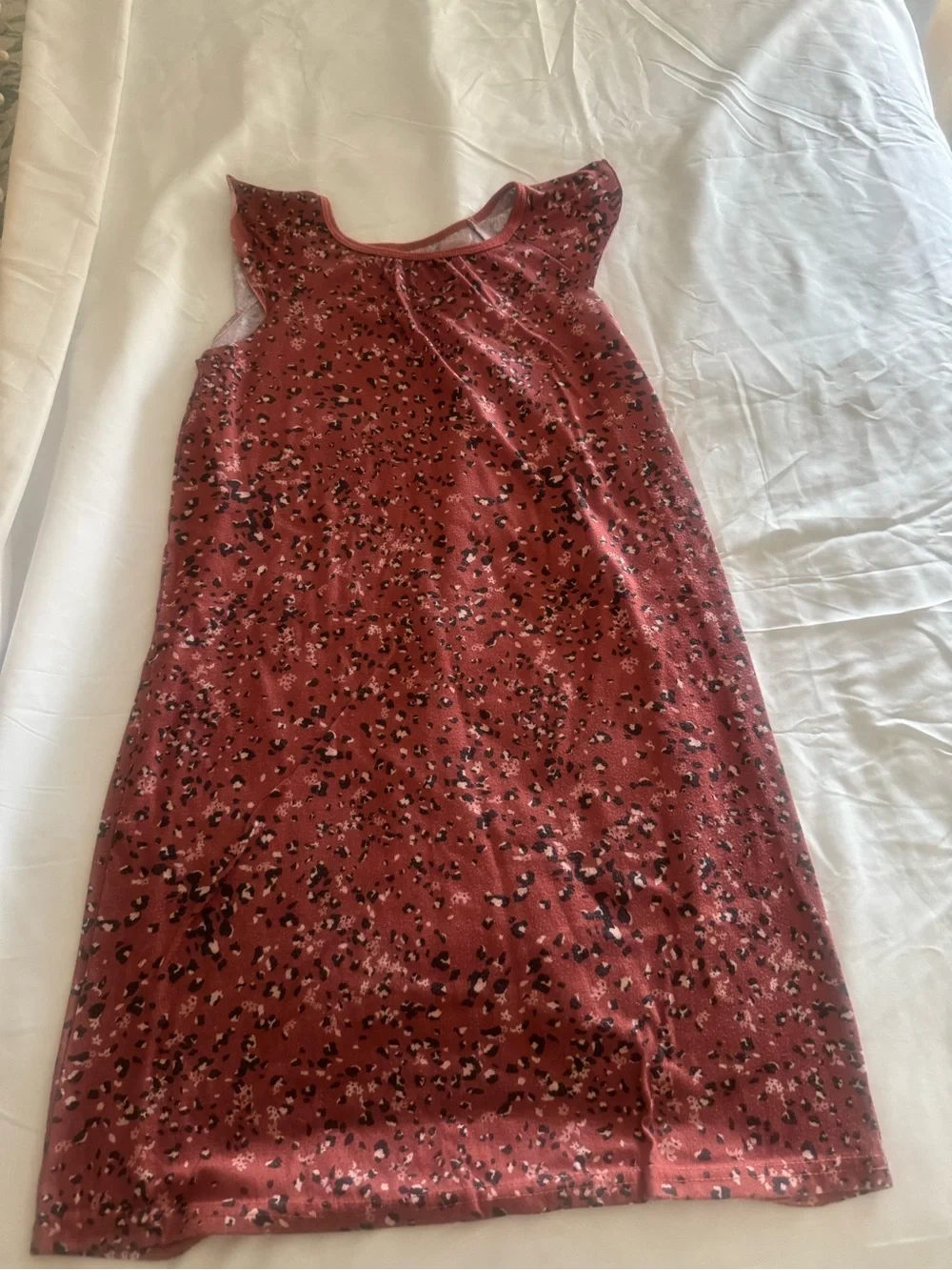 Carter's Rust Red Floral flutter sleeve nightgown